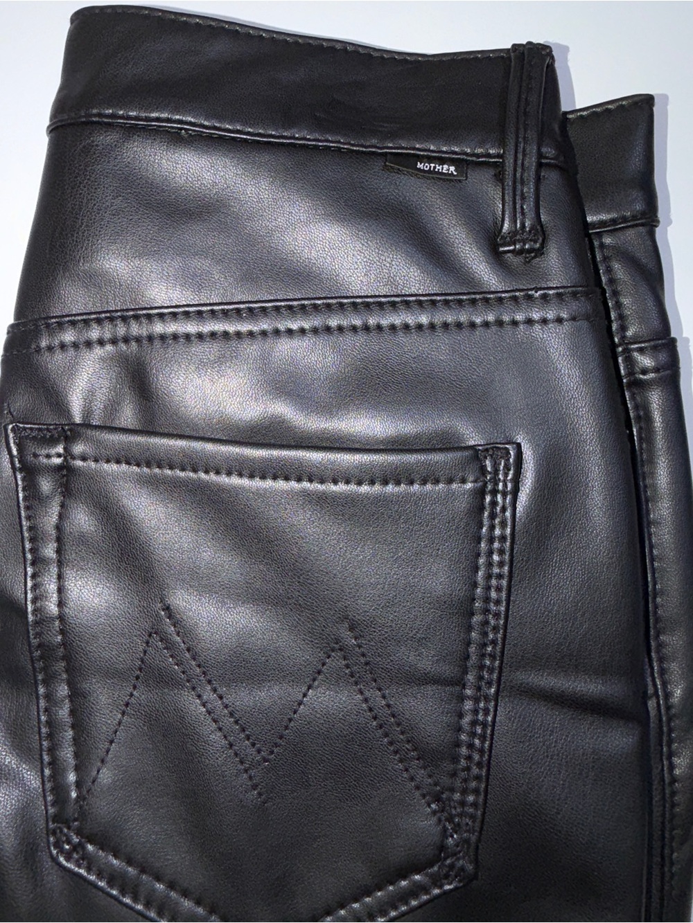 Mother The Insider Ankle Black Leather Pants Size 27 - Picture 5 of 9